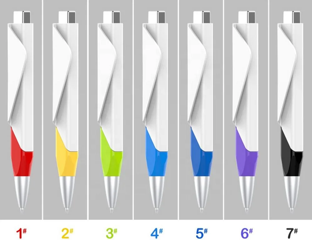 free samples wholesale advertisement  printed logo  folded  big clip shaped pens