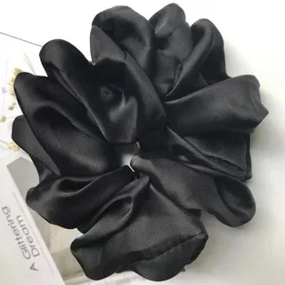 Oversized Scrunchies Ties Satin Women Elastic Bands Womens Fabric Ponytail Band Plain Color Hair Tie