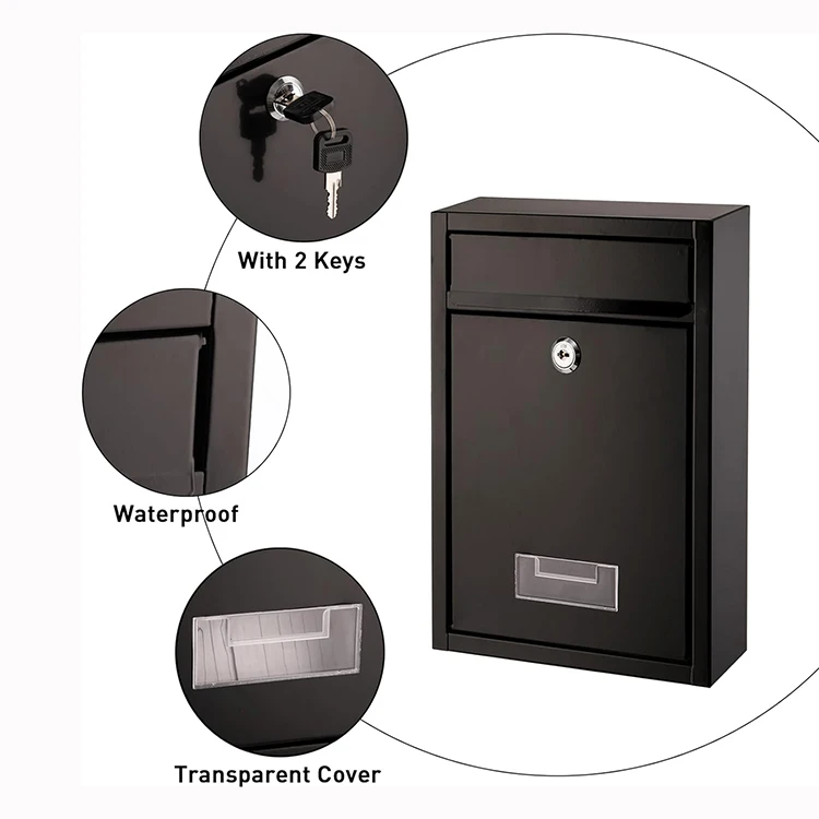 JH-Mech умный почтовый ящик с замком для ключей легко установить Настенный стальной металлический посылок