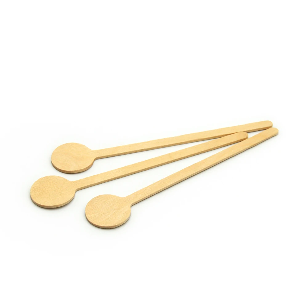 China Color Natrual Wood Color Wooden Coffee Stirrer with Big Round Head
