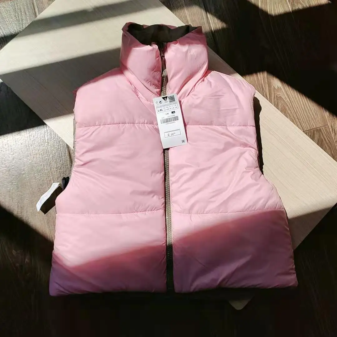 Wholesale 2022 Solid Color Sleeveless Zipper Winter Puffer Vest Jacket
