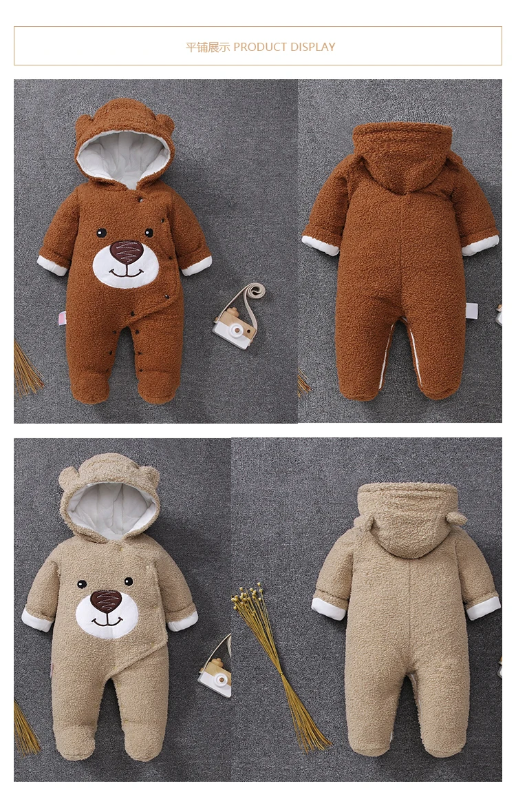 
Wholesale 100% cotton stylish long sleeve infant newborn baby boys winter clothes rompers baby winter romper set 