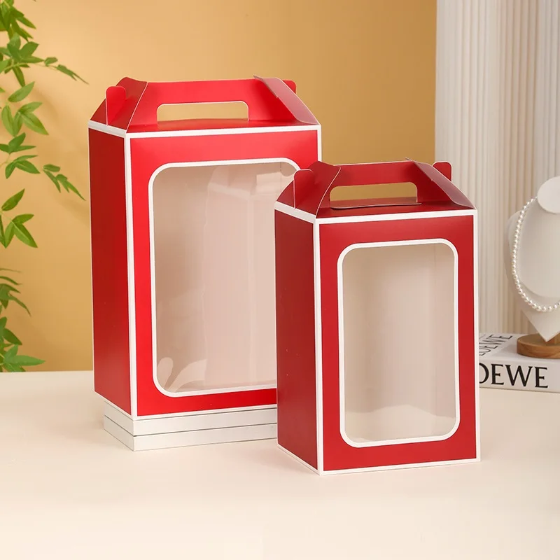 Wholesale Portable Paper Box Packaging With Display Window For Tea Dessert Cake Nuts