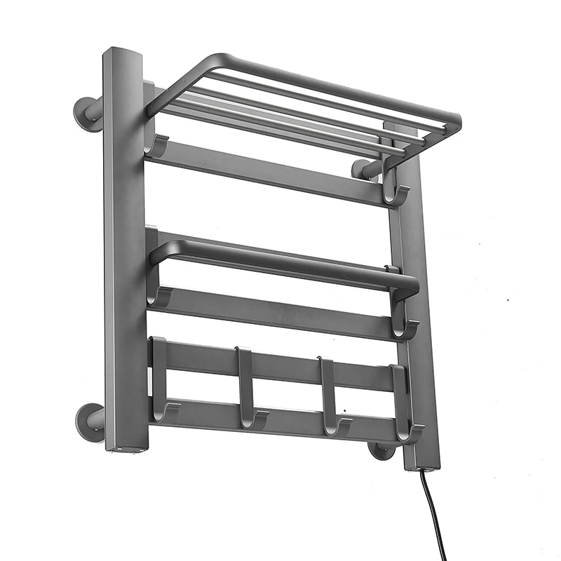 2024 Nordic Style Ladder Aluminium Wall Mounted Smart Bathroom Electric Radiator Dryer Heated Towel Rail With Thermostat