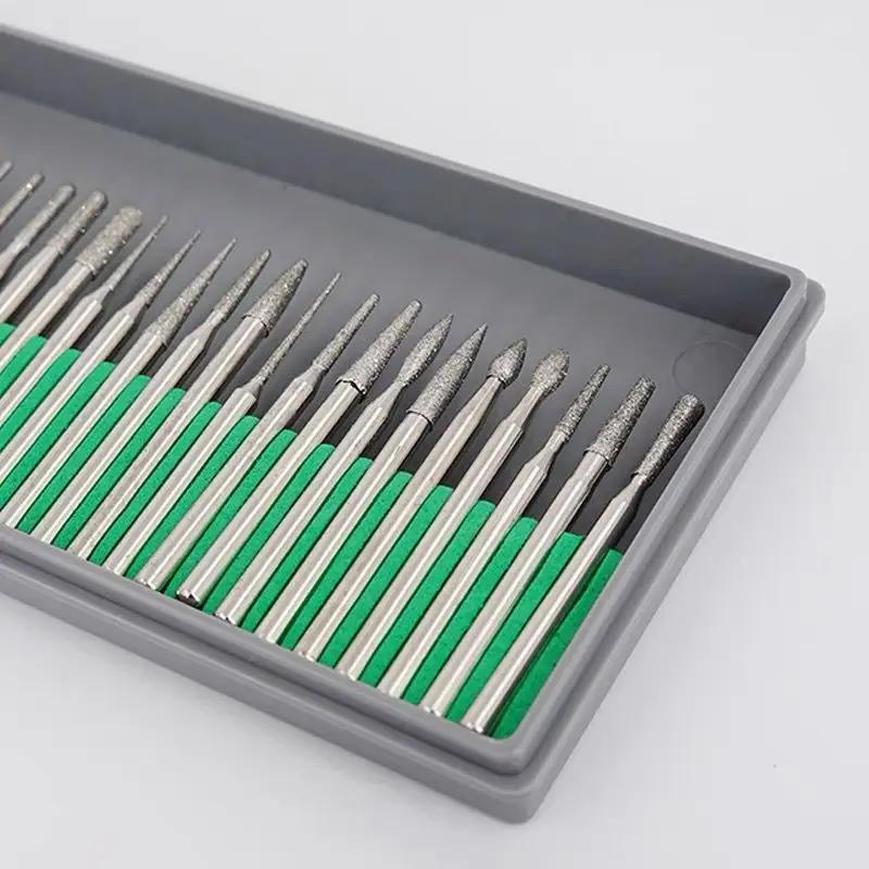 Alloy emery grinding head jade carving polishing grinding needle diamond grinding rod 3MM handle set