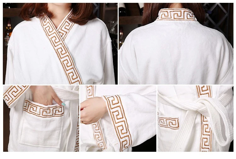  Оптовая торговля роскошный спа-отель белый bathrobe100 % хлопковые спа поставки 5 звездочный отель принадлежности