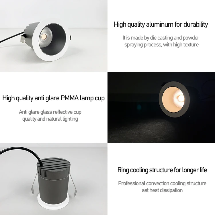 
Hot sales anti glare recessed ceiling spotlight led for home hotel china suppliers Aluminum Alloy 3w 5w 7w 10w spot led lights 