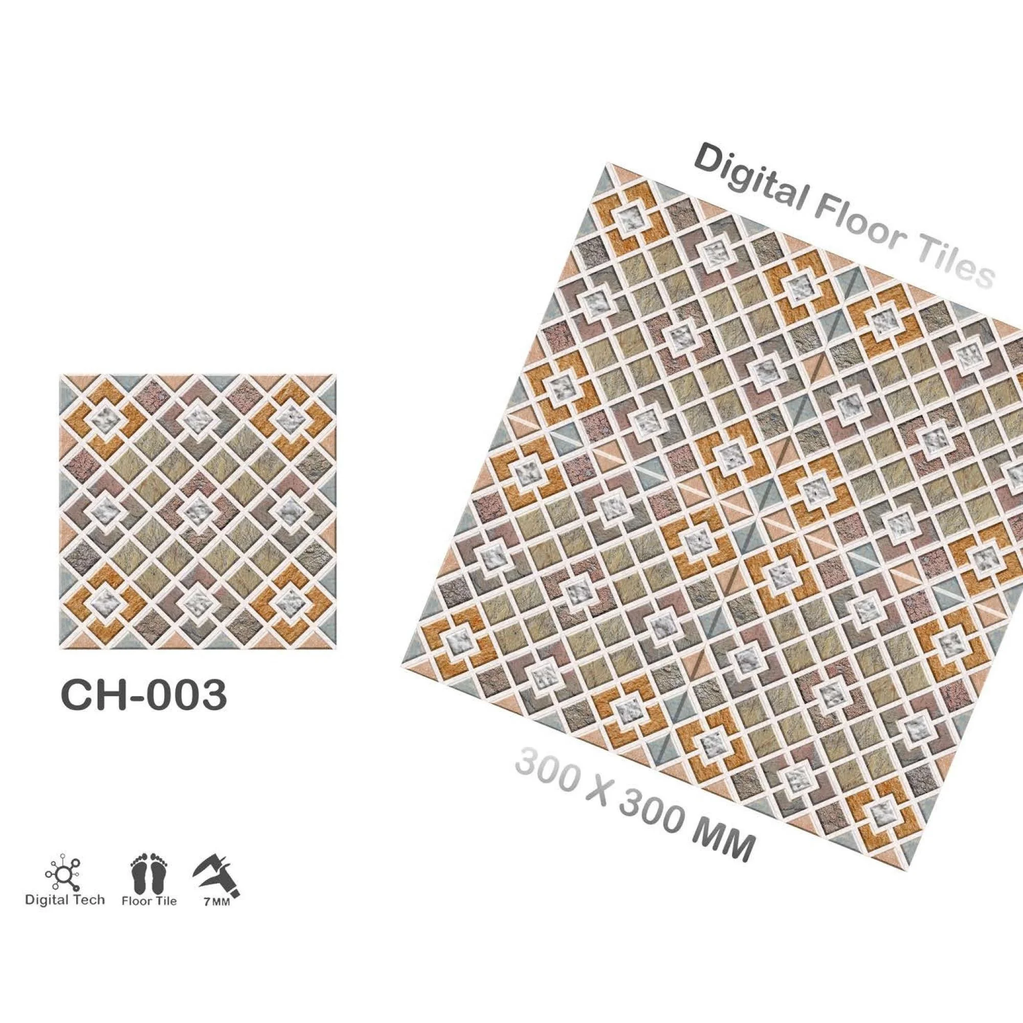 Cheap Price Embossed Punch Design Ceramic Floor Tiles 300x300 30x30 12x12 40x40 400x400 16x16 Parking Porcelain Glazed Tiles