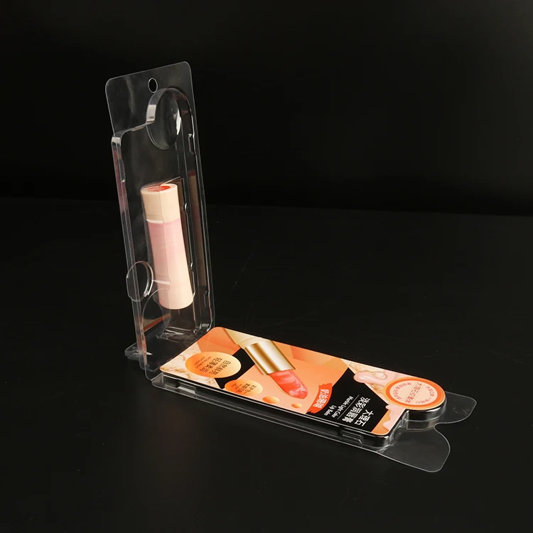 Изготовленные на заказ прозрачные скользящие блистерные пластиковые карты прозрачная упаковка ПЭТ ПВХ помада бальзам для губ блистер