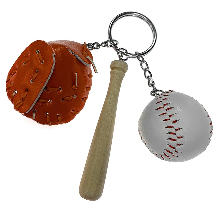 
Factory price wholesales custom promotion baseball bat baseball sports keychain 