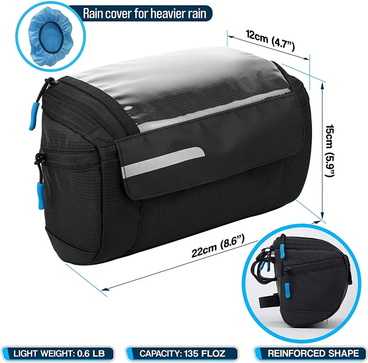 Newest BSCI Audit Factory Customized Waterproof Bicycle Accessories Front Frame Handlebar Bicycle Bag