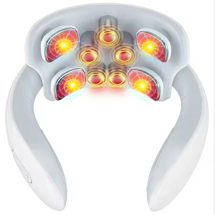 Smart OEM Neck And Shoulder Relax Massage Device Electric Heating Pulse Portable Tens EMS Neck Massager