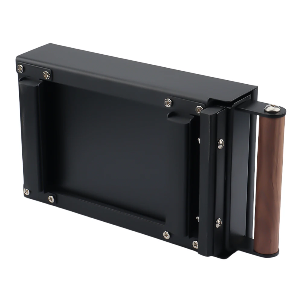 Super Mini Stainless steel Coffee Accessories Barista Knock Box Drawer With Wooden Handle Free Custom Logo