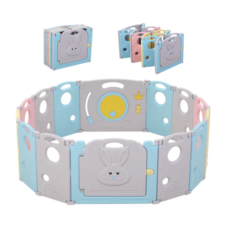 KINGGLE hot sale plastic safety fence baby playpen child play yard for home use