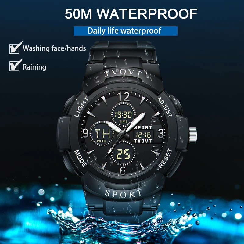 G Style Outdoor Alarm Clock Led Sports Digital Wristwatch Waterproof Dual Time Watch for Man Jam Tangan 8805