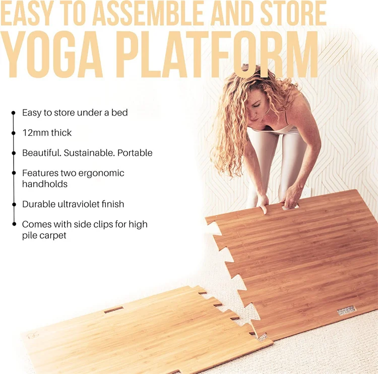 Portable Dance Floor Tap Board Yoga Mat Bamboo Board for Carpet Grass and Uneven Surfaces