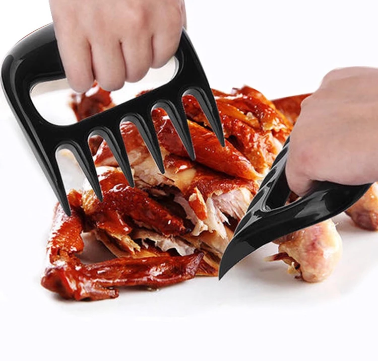 
plastic meat bbq bear claws pulled meat shredder separator manual meat claws fork set 