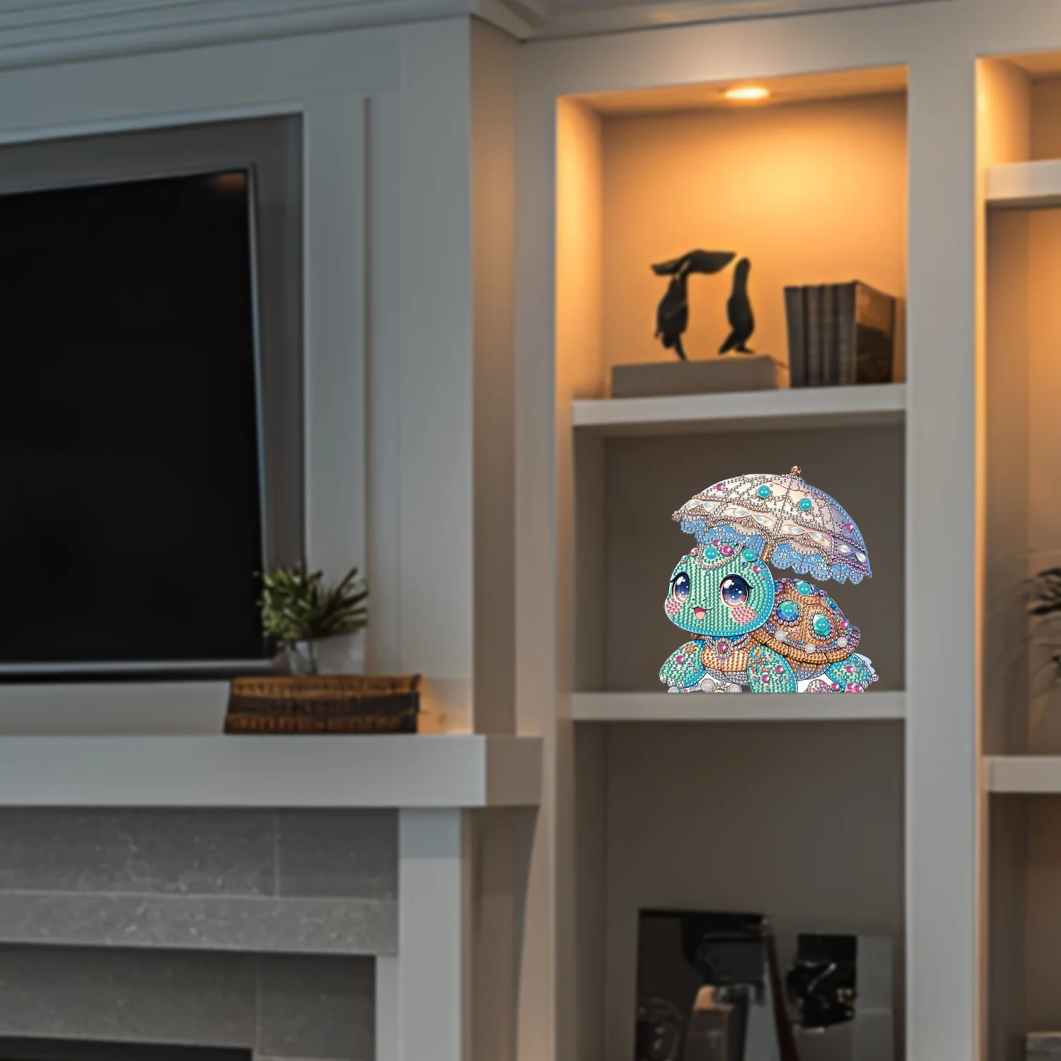 VANCY ARTS черепаха с зонтиками Набор алмазной живописи DIY Декор стола инструментами и стразами