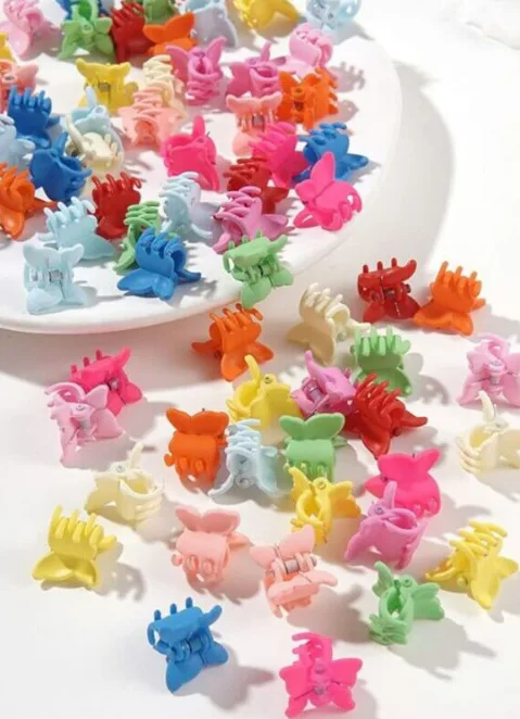 Cheap Hair Accessories 10pcs/set Mini Size Plastic Hair Claw Clip Colorful Multi Styles Flower Rabbit Crown Small Resin Hairgrip
