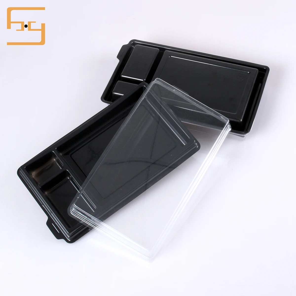 Custom Eco-Friendly Cornstarch Meat Fresh Fish Meat Chicken Fruit Blister Black Frozen Food Plastic Tray