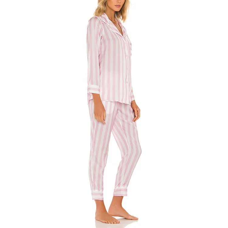 Wholesale pajamas women silk satin pajamas nightwear customize soft and comfortable loungewear homewear casual suit pajamas