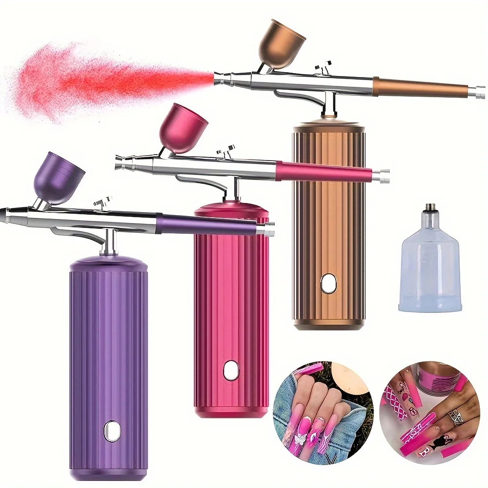 Air Brush With Compressor Portable Nail Painting Air Brush Machine Kit