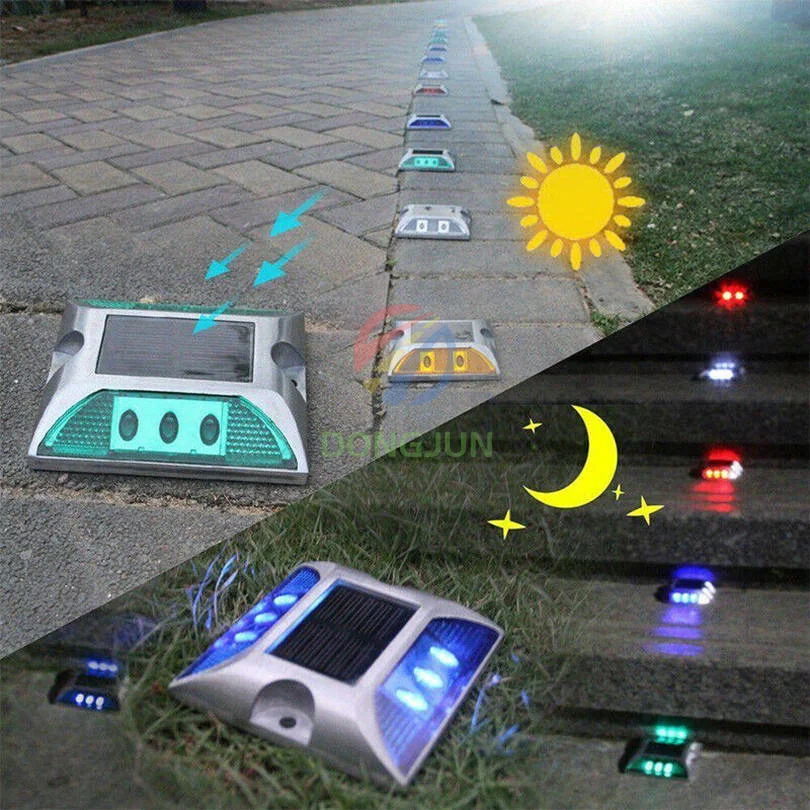 solar road stud bicolor solar led road stud double color reflective road stud hat