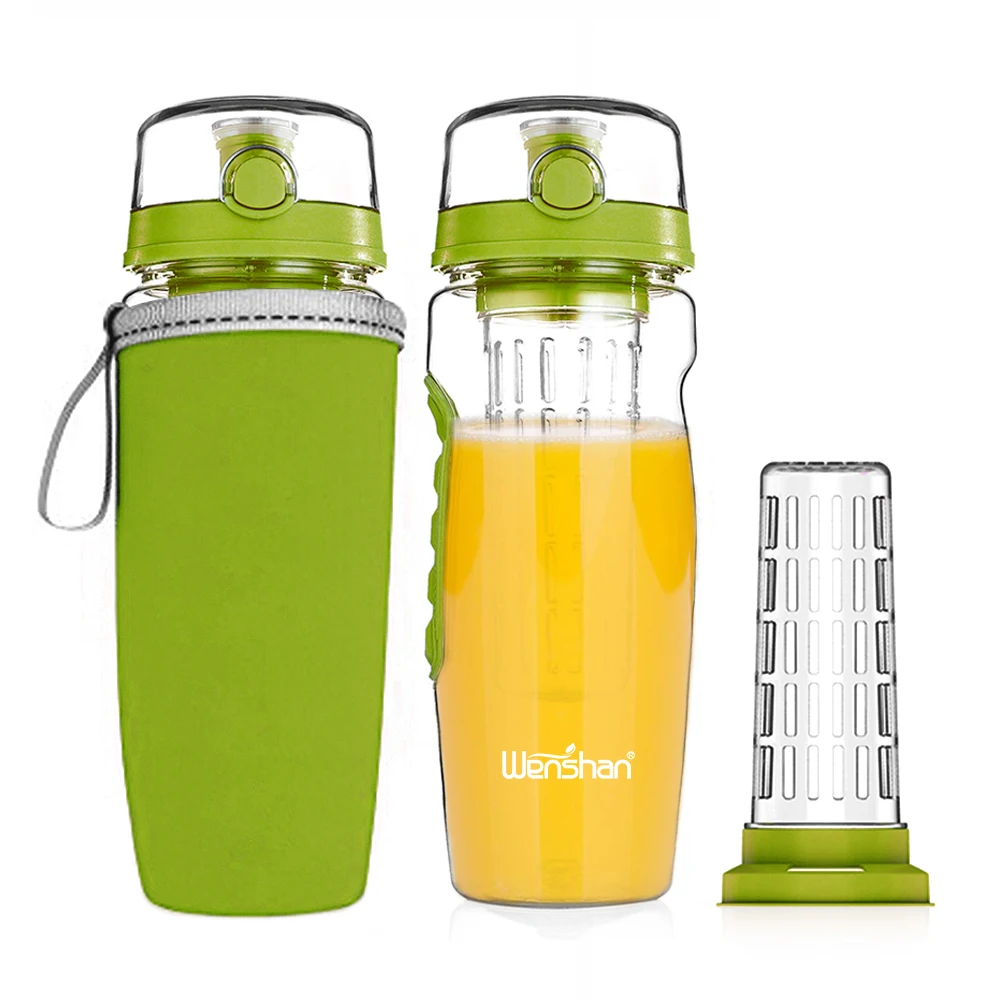 wholesales 900ML BPA Free Plastic Fruit Infuser Water Bottle With Filter, Leakproof Sport  Shaker Bottle