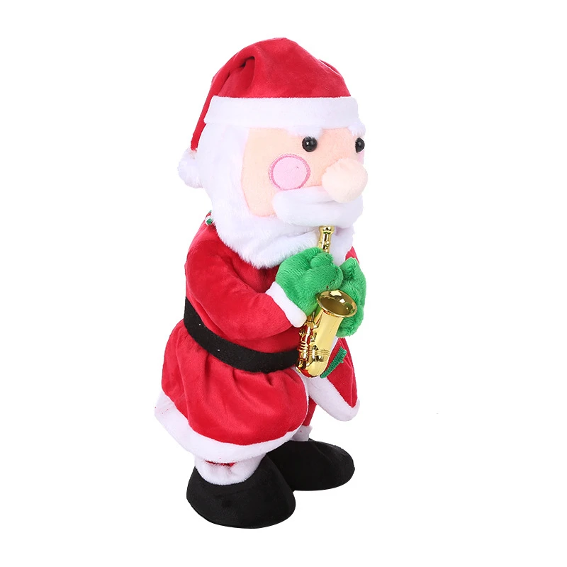 Holiday Cufflinks Singing Dancing Clause Funny Christmas Toys Plush Dog Toy For Children Electronic Cute Plush Doll