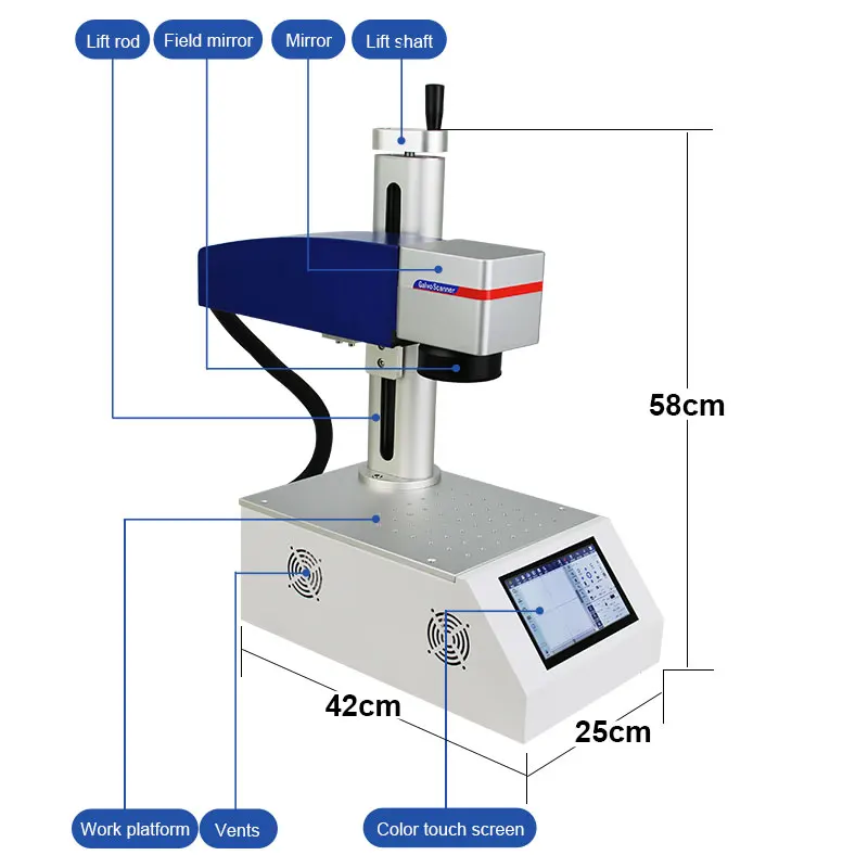 Portable Metal 20W Laser Marking Machine Manufacturers Desktop Mini Fiber Laser Marking Machine Price