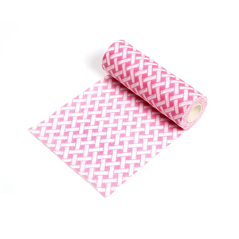 Breathable 100% Pet Spunlace Nonwoven Half Cross Mesh Spunlace Nonwoven  Fabric for Dry Wet Wipes