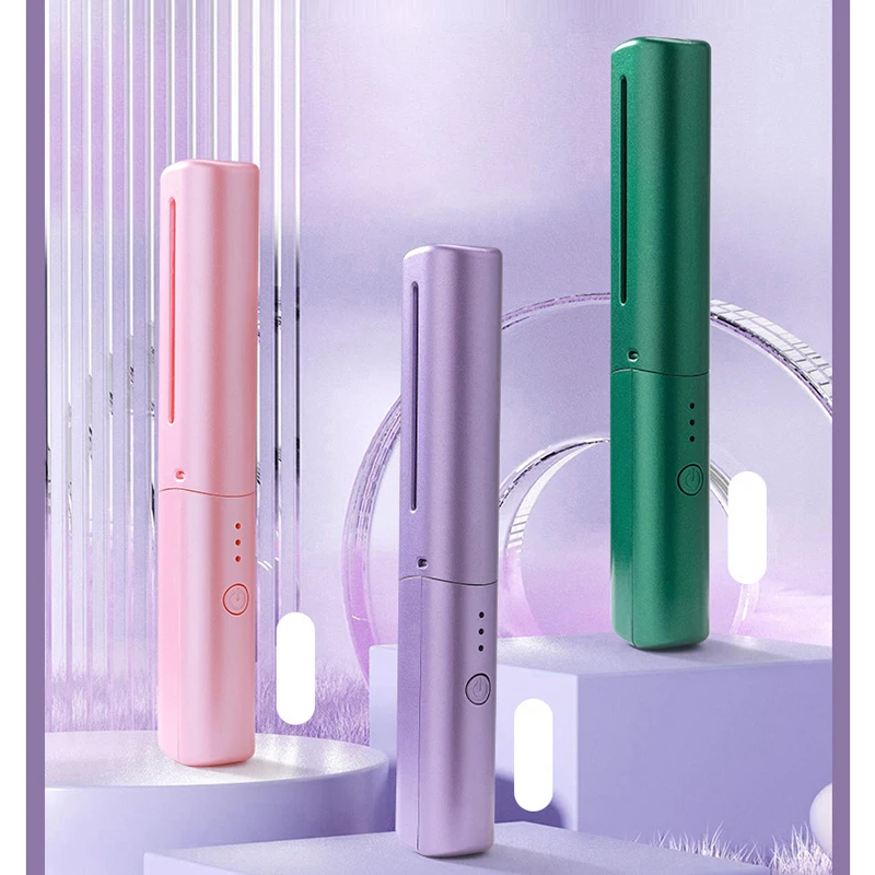 Amazo  hot selling 2 in 1 hot comb straightener curler tools set usb ceramic mini  portable hair straightener curling iron