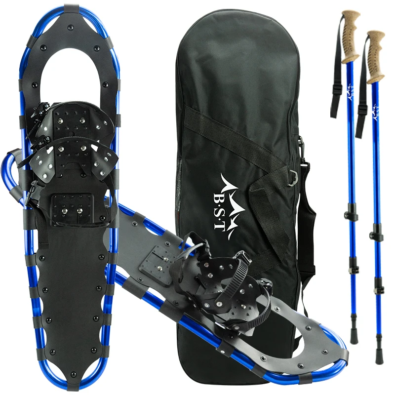 3-in-1 Anti-slip Aluminum Snow Shoes Snowshoes For Men And Women With Trekking Poles and Carry Bag