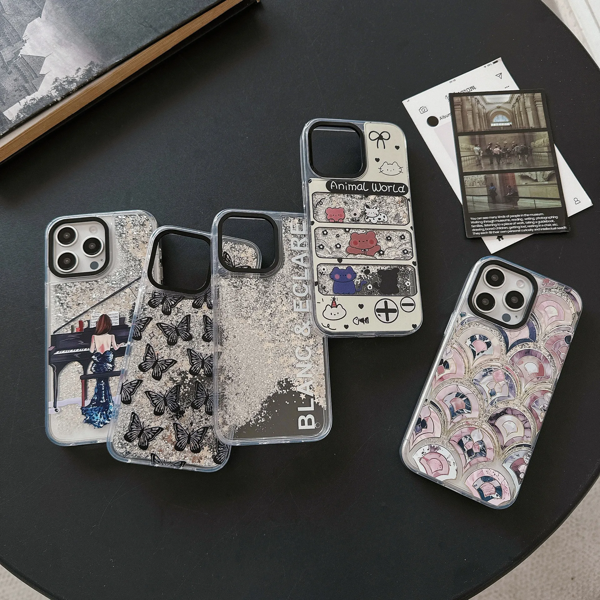 Luxurious and creative Sparkling quicksand butterfly PC phone case for iphone 16 pro max 15 14 13  plus/pro/pro max