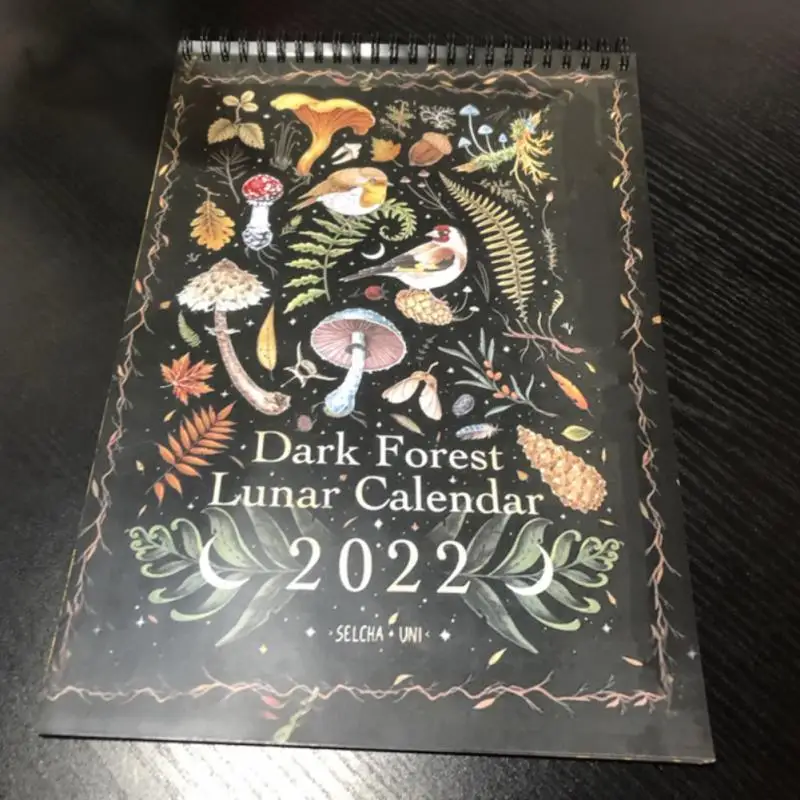 2022 Creative Dark Forest Lunar Calendar Wall Diary Learning Work Daily Calendar Time Planning Gift Dark Forest Lunar Calendar