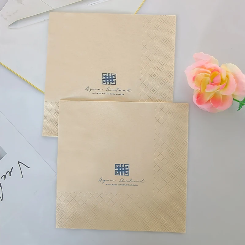 Santian High Quality Colored bamboo Pulp Napkins Personalized Animal Printed Paper Cocktail Serviettes in Bag Style