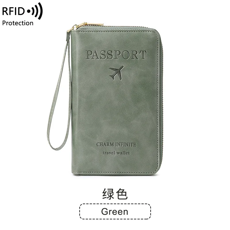 2023 Long Zipper Document Bag with Polyester Lining Multi-Functional Travel Passport Clip Ticket Storage New Year Gift Idea