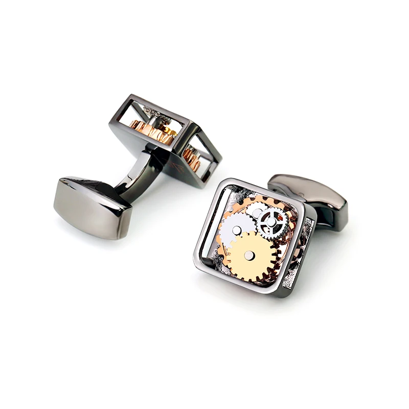 2024 new boyi Luxury Cufflink Cuff Links Men Cufflinks Manufacturer Supplier Customised Logo Mechanical Gear Metal Decoration