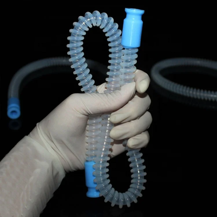 Reusable anesthesia breathing circuit silicone breath circuit medical silicone corrugated tubing for icu ventilators
