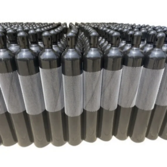 2022 Professional 13.4L High Purity Seamless Steel Brass Valve Oxygen Gas Cylinder Hospital Oxygen tank