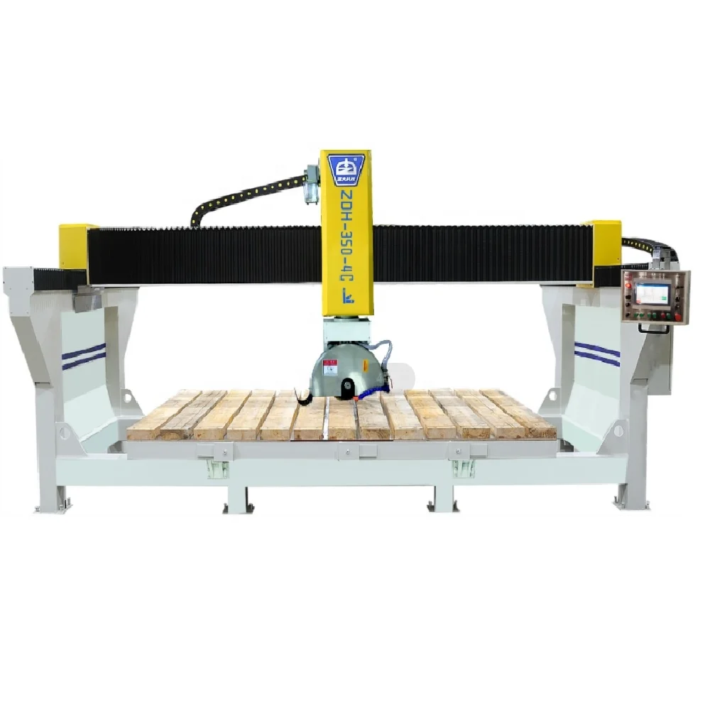 4 Axis Bridge saw rotate tilting heads porcelain slab stone cutting machine