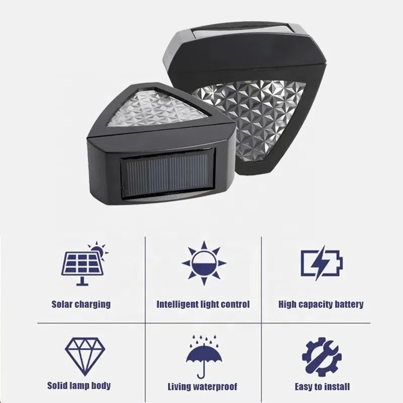 LED outdoor solar garden lighting wall lamp waterproof, suitable for fence wall landscape lawn decorative street lamp