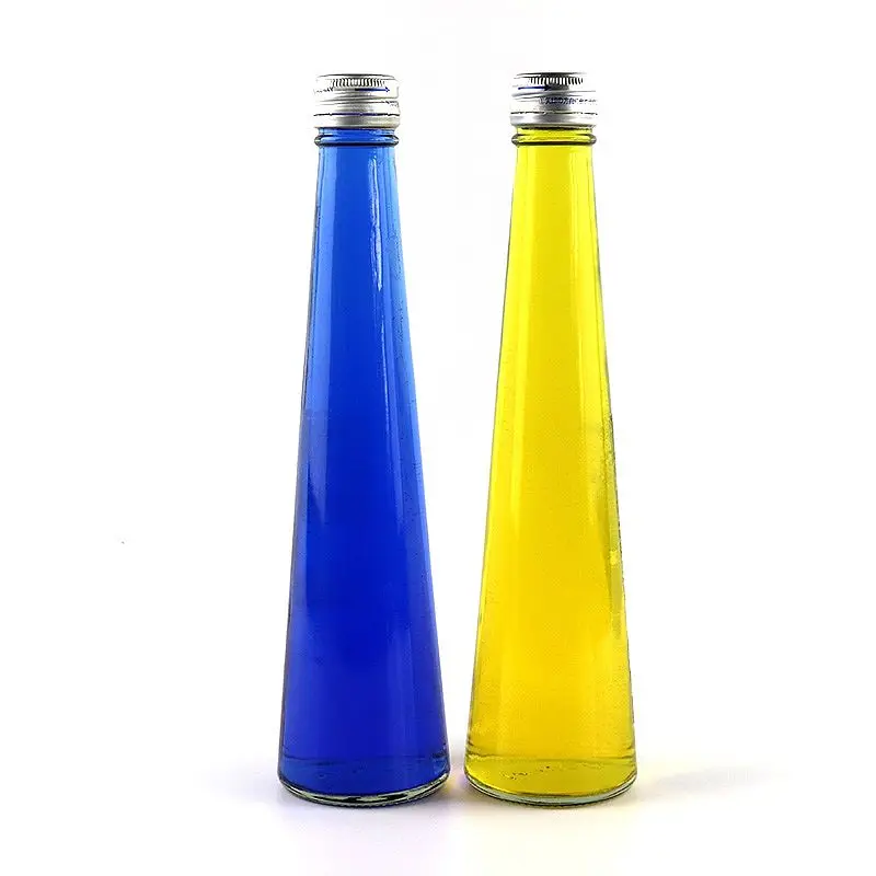 Wholesale empty eco friendly juice bottles light bulb shape glass fruit wine beverage bottle water with screw cap