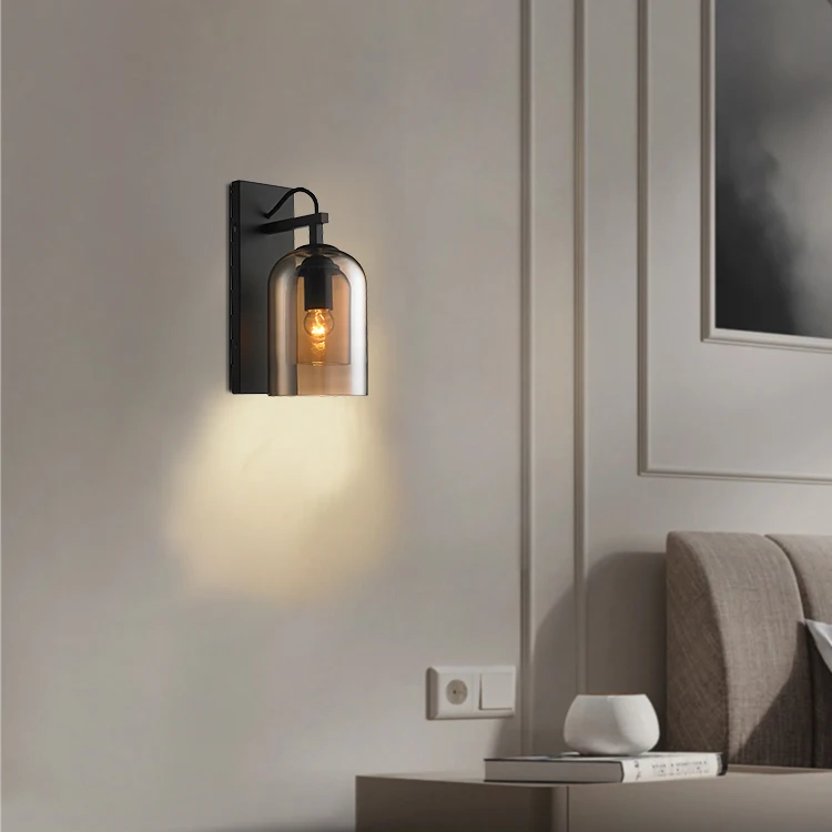 DLSSLIGHTING Glass Metal E27 Fixture Design Wall Lights For Home Decor Living Room Decoration Modern Led Wall Lamp