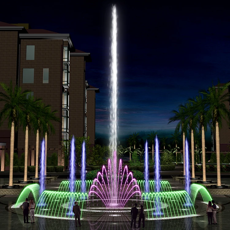 Free Design Outdoor Large stainless steel  Decorative Dry Dancing Water Fountain Show