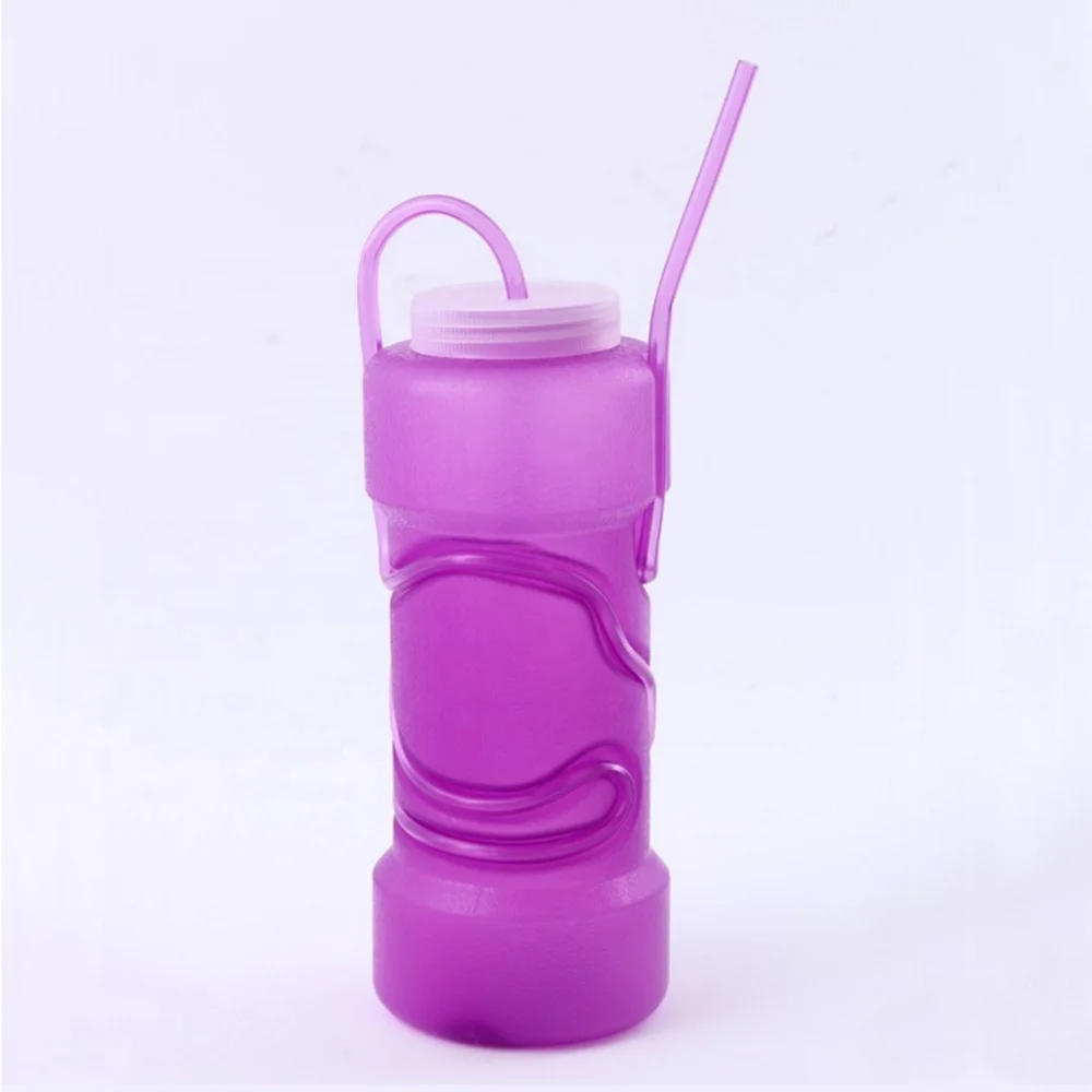 Novelty Plastic Water Bottle with Crazy Straw with Lid 201002