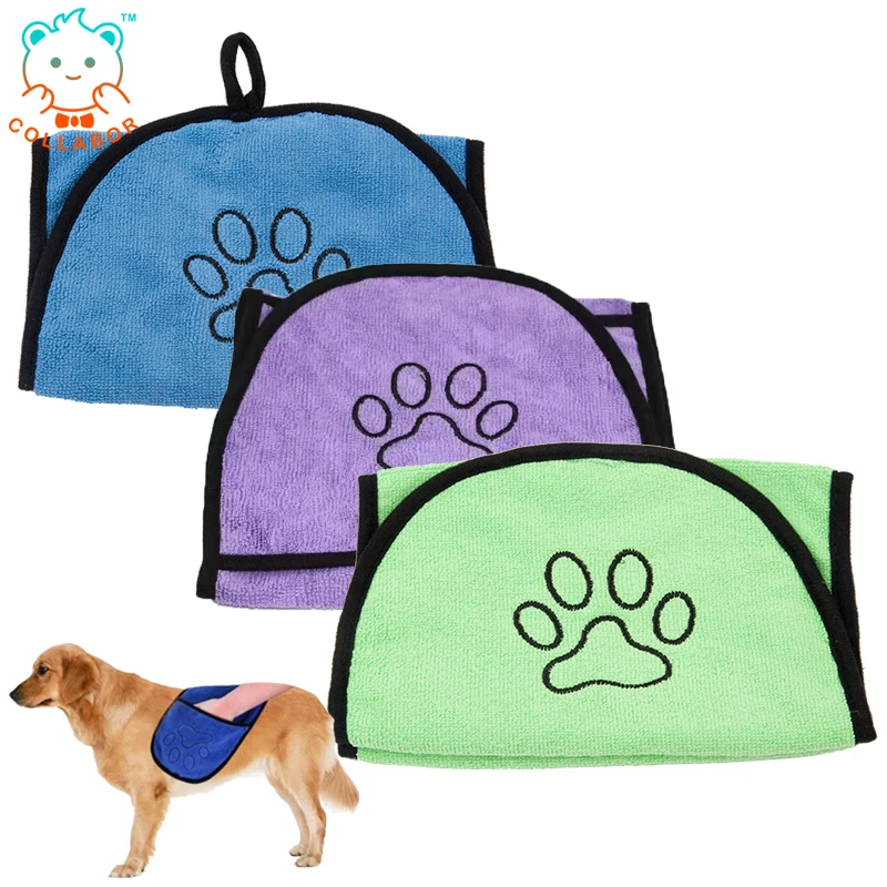 COLLABOR Yorkshire Pet Absorbing Towels Super Soft Quick Drying Bath Towel Pet Microfibre Dog Pet Bath Towel