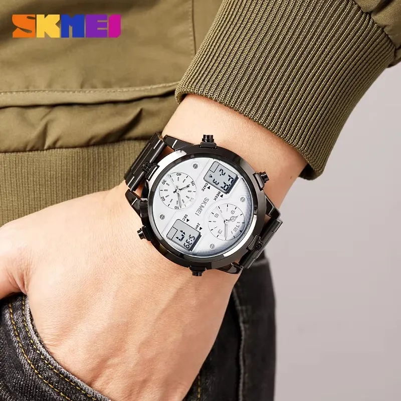 Skmei 2212 Dual Display Analog Led 12/24 Hour 30m Waterproof Outdoor Sports Watch Digital Movt Electronic Quartz For Men Watches