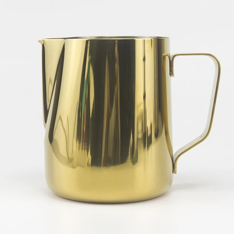 Fashionable Gold Custom Logo LFGB 304 Stainless Steel  milk boiling pot milk jug