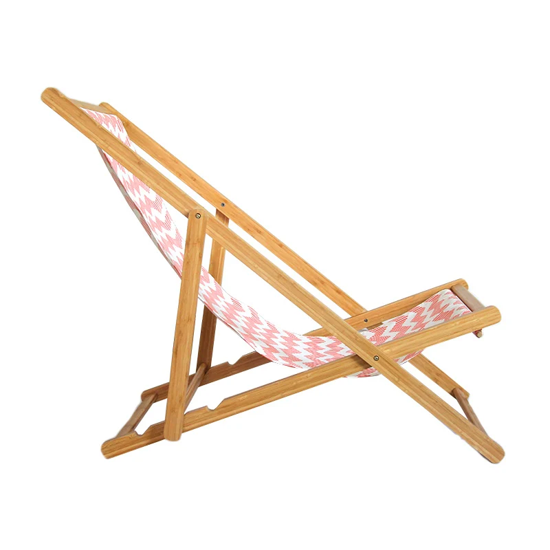 
Wholesale natural foldable bamboo beach lounge chair outdoor with custom cloth 